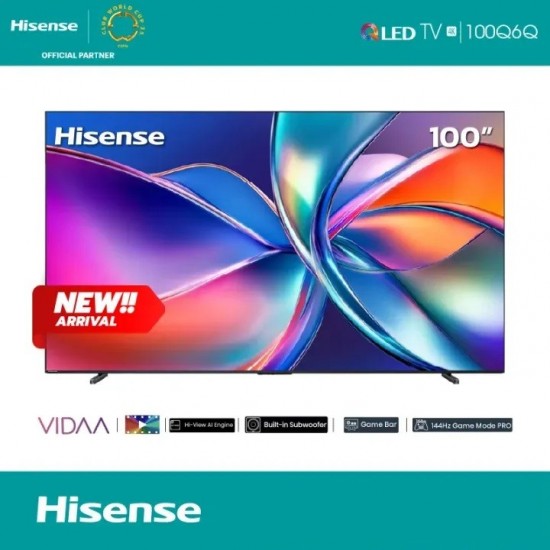 Hisense 100 นิ้ว รุ่น 100Q6Q QLED 4K VIDAA Quantum Dot TV Smart TV Q6Q 2025
