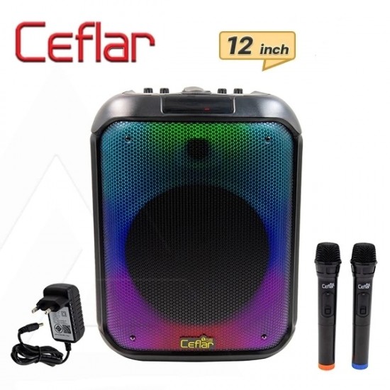 CEFLAR รุ่น CPS-01 ลำโพงบลูทูธ Bluetooth 12 นิ้ว 40W เสียงดี เบสหนัก เพลิดเพลินกับการฟังเพลง ไมค์ลอย 2ตัว CEFLAR รุ่น CPS-01 ลำโพงบลูทูธ Bluetooth 12 นิ้ว 40W เสียงดี เบสหนัก เพลิดเพลินกับการฟังเพลง ไมค์ลอย 2ตัว