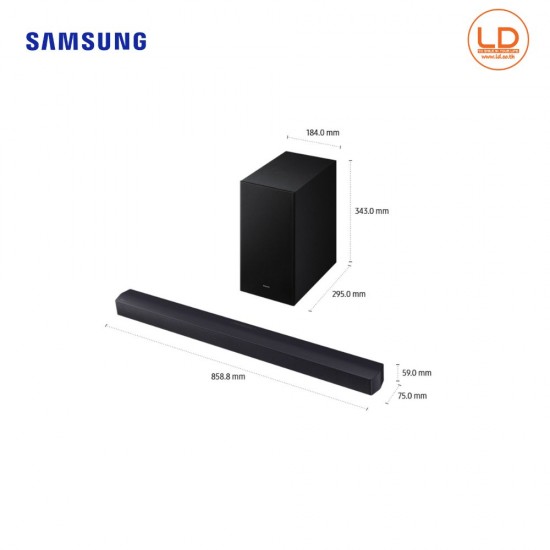 SAMSUNG ซาวด์บาร์ รุ่น HW-B450F/XT B-series Soundbar HW-B450F 2.1ch Subwoofer (2025) SAMSUNG ซาวด์บาร์ รุ่น HW-B450F/XT B-series Soundbar HW-B450F 2.1ch Subwoofer (2025)