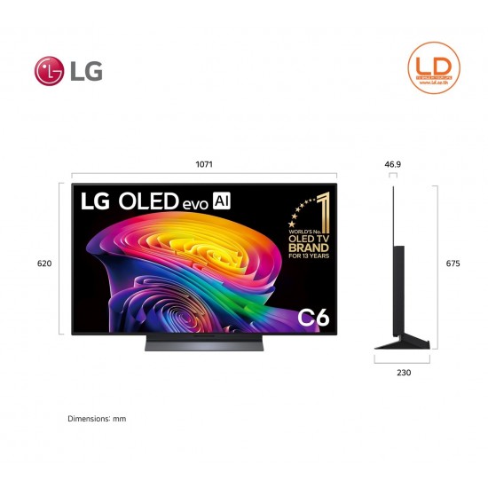 LG 48นิ้ว รุ่น OLED48C6PSA LG OLED evo AI C6 4K Smart TV 2026 48C6 LG 48นิ้ว รุ่น OLED48C6PSA LG OLED evo AI C6 4K Smart TV 2026 48C6