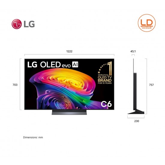 LG 55นิ้ว รุ่น OLED55C6PSA LG OLED evo AI C6 4K Smart TV 2026 55C6 LG 55นิ้ว รุ่น OLED55C6PSA LG OLED evo AI C6 4K Smart TV 2026 55C6