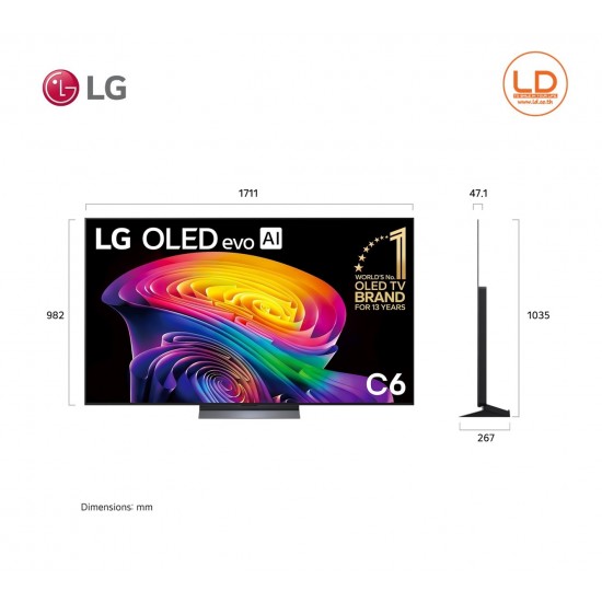 LG 77นิ้ว รุ่น OLED77C6PSA LG OLED evo AI C6 4K Smart TV 2026 77C6 LG 77นิ้ว รุ่น OLED77C6PSA LG OLED evo AI C6 4K Smart TV 2026 77C6