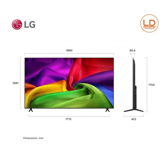 LG 85 นิ้ว รุ่น 85NU805BPSB NANO 4K UHD AI Series NU80 2026 85NU805B