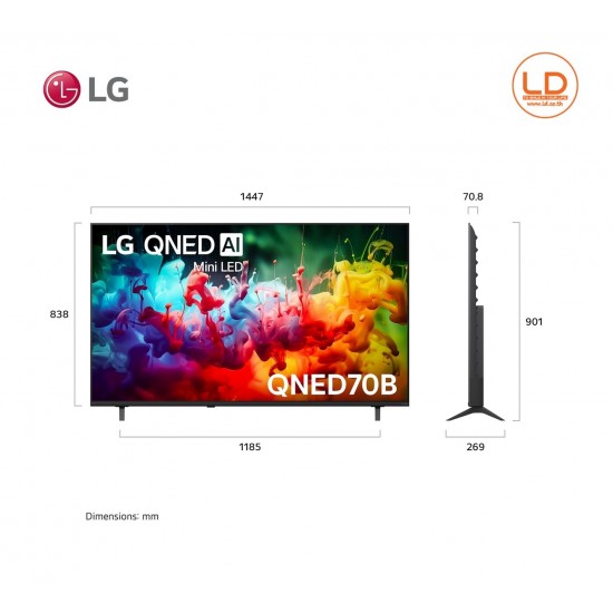 LG TV 65นิ้ว รุ่น 65QNED70BSA LG QNED AI QNED70 Mini LED 4K Smart TV 2026